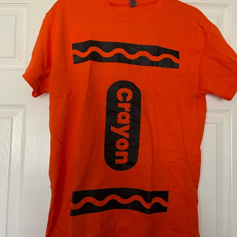 Orange Crayon Graphic T-Shirt